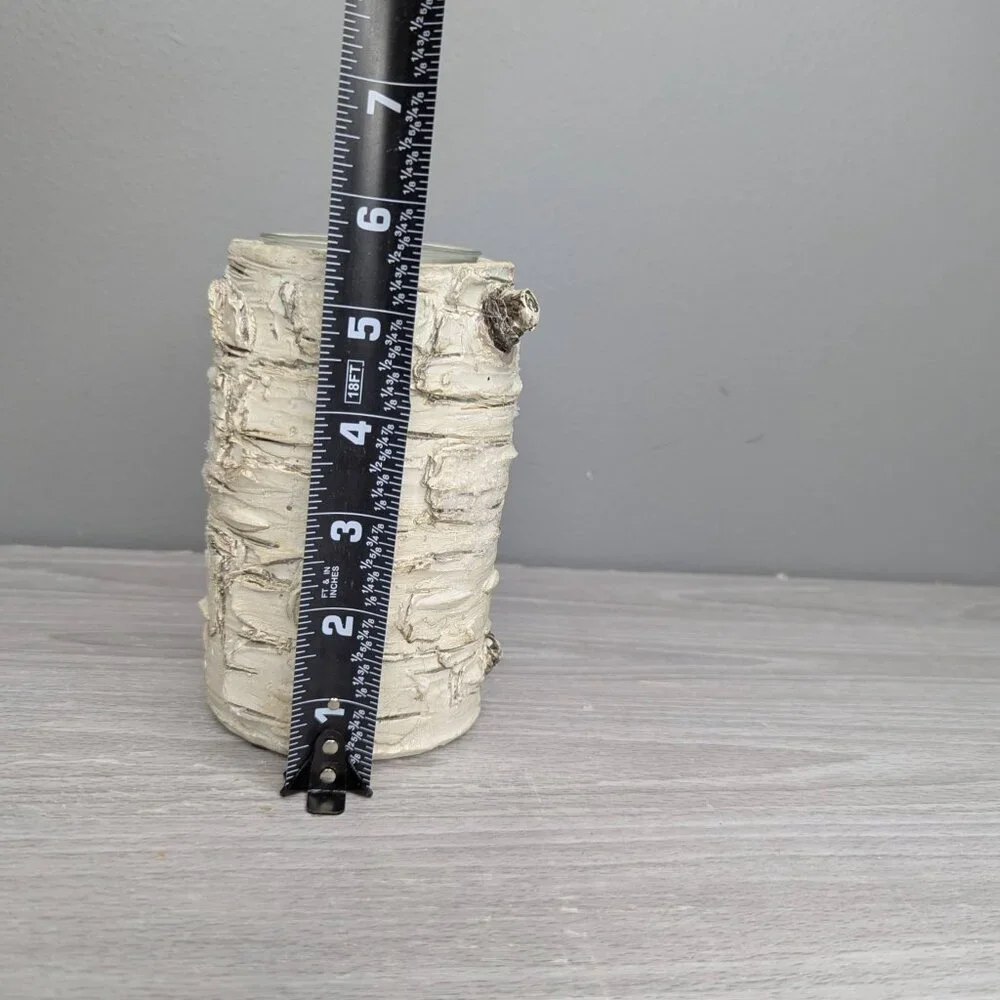 Faux White Birch Candle Holder 6